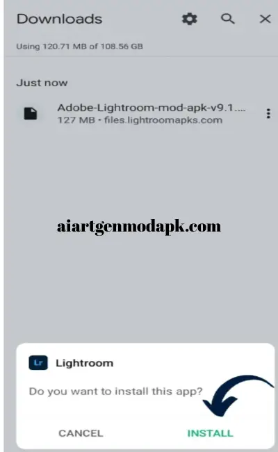 lightroom mod apk install